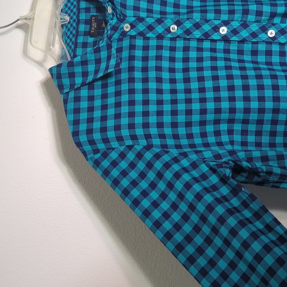 Talbots Womens Gingham Button Down Shirt Traditional Classic Quiet Luxury‎ LP - Picture 4 of 7